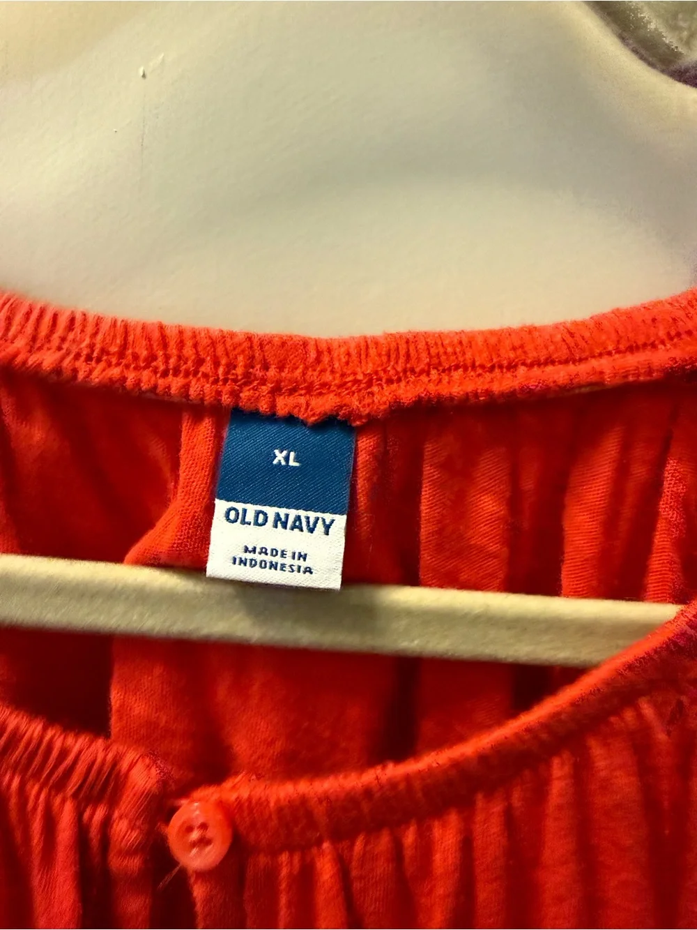 Old Navy Red Puff Sleeve Peasant Blouse